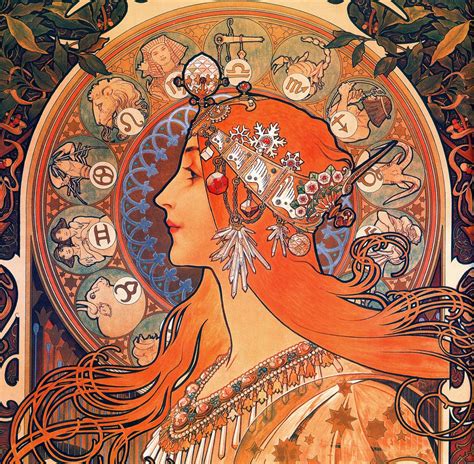 Alphonse Mucha Zodiac 1896 Evelyn Nesbit Largesizepain Flickr