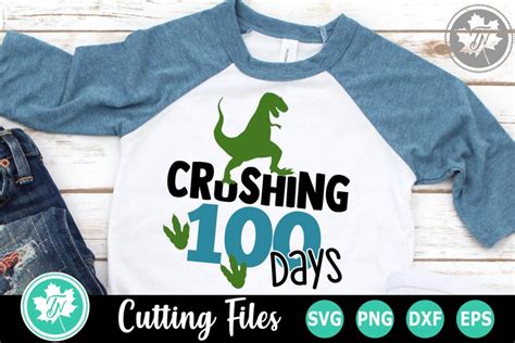 100 Days Of School Svg 100th Day Svg Dinosaur Svg 424334 Cut