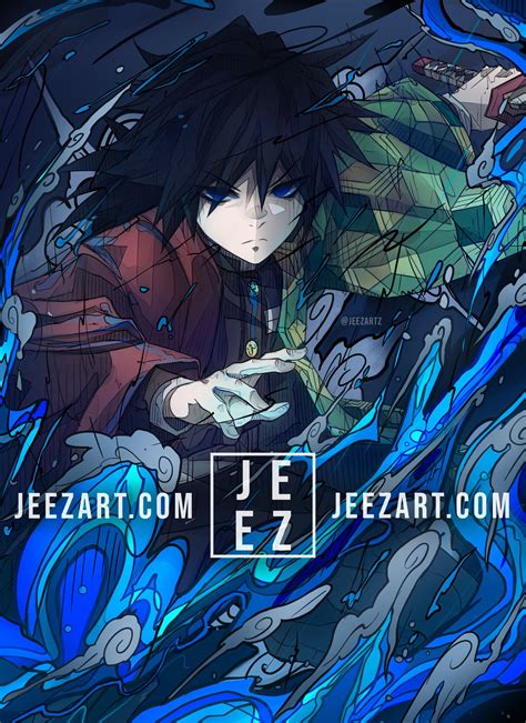 Water Hashira Giyu Tomioka Print 🌊🌊 – JeezArt