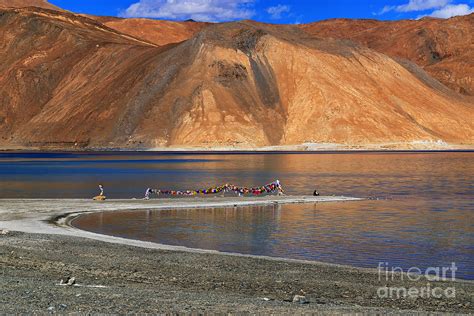 Mountains Pangong Tso Lake Leh Ladakh Jammu And Kashmir India