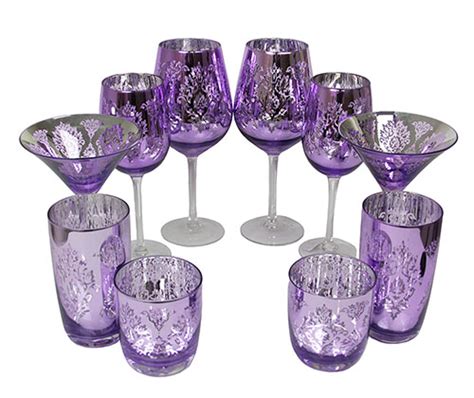 Platinum Purple Glassware Set