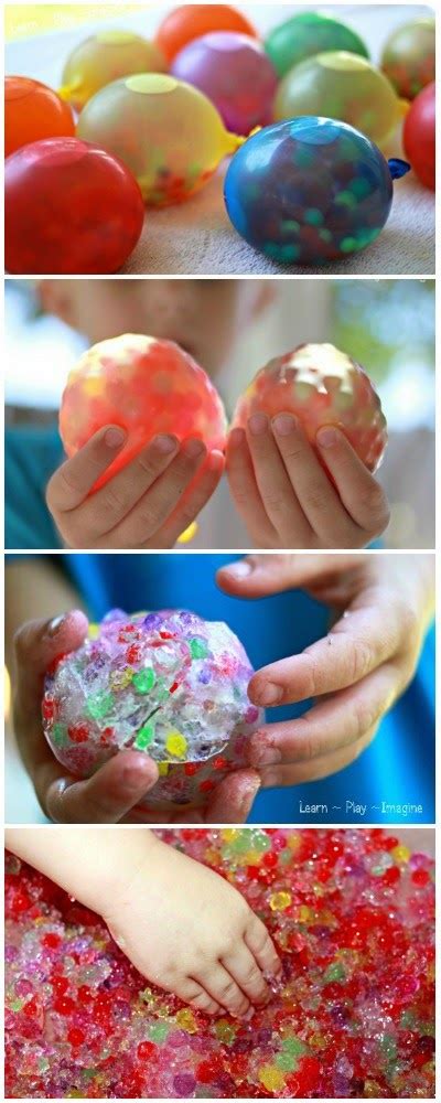 Frozen Water Beads In Water Balloons ~ Learn Play Imagine