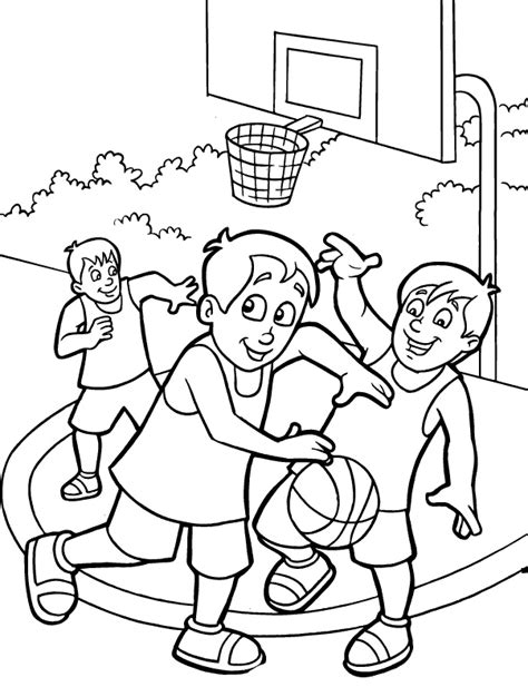 Sport kleurplaat basketbal