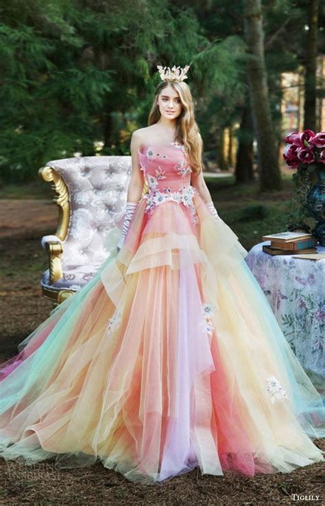 Tiglily Bridal Strapless Straightacross Aline Wedding Dress Joyce Mv Multicolor Romantic