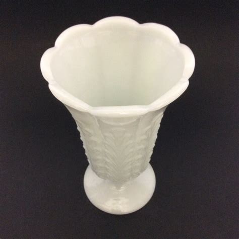 Vintage E O Brody Milk Glass Flower Vase 9 M5200 Etsy Ireland