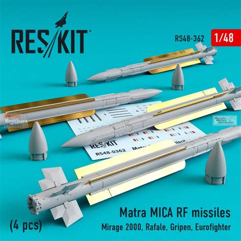 Resrs480362 148 Reskit Matra Mica Rf Missile Set Sprue Brothers