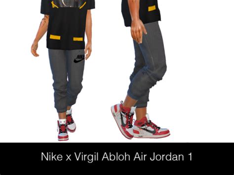 Nike X Virgil Abloh Air Jordan 1 Male Shoes For The Sims
