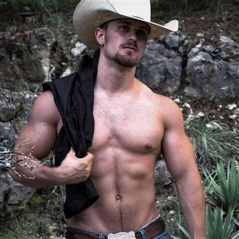 Shirtless Male Muscular Redneck Cowbabe Muscle Hunks Smiling X Photo