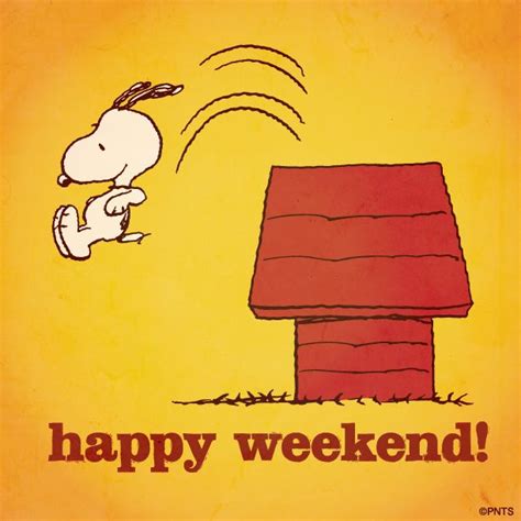 Happy Weekend Grappig Weekend Snoopy Charlie Brown