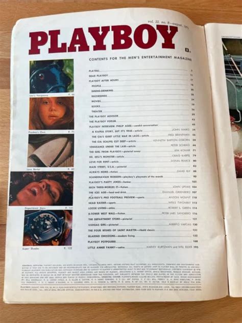 Vintage Playboy Magazine August Lillian Muller Pictorial Eur Picclick It