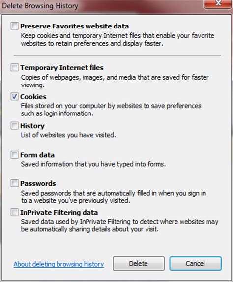 Users of ie 5.x and 6.x users can delete cookies by clicking view, internet options, and then click the delete cookies button. How to Delete Cookies | PCWorld