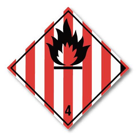 Flammable Solid Hazard Warning Labels