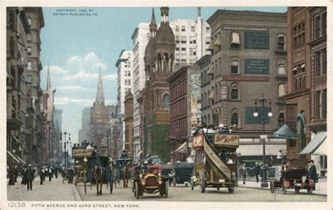 Fifth Avenue And 42nd Street New York Ny Postcard