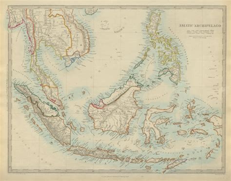 Malay Archipelago Indonesia Malaysia Philippines Indochina Sduk 1874 Old Map