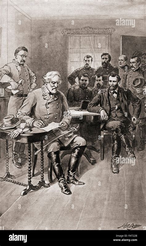 Surrender Of Robert E Lee To General Ulysses S Grant Appomattox