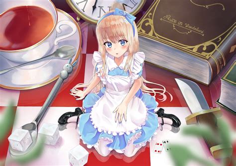 Alice In Wonderland Alice Wonderland Apron B449 Blonde Hair Blue Eyes