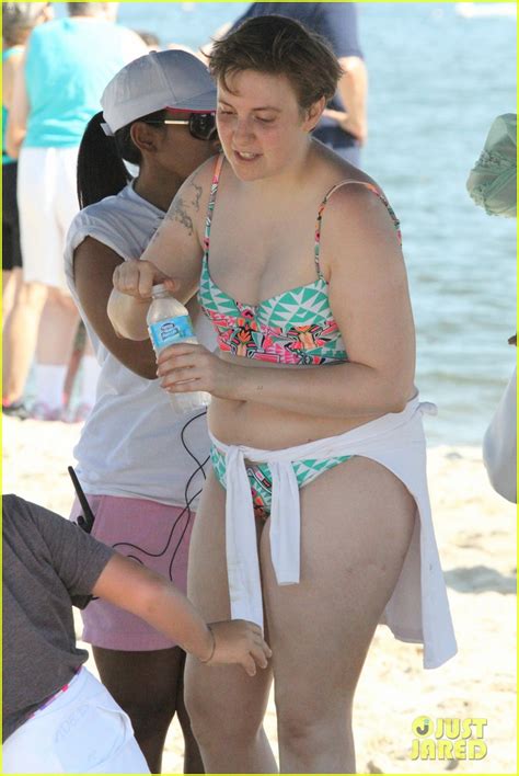 lena dunham hits the beach in a bikini for breast cancer research charity event photo 3428725