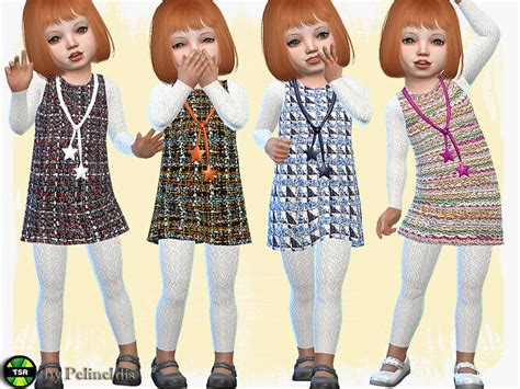 Toddler Boucle Tunic Dress By Pelineldis At Tsr Sims 4 Updates