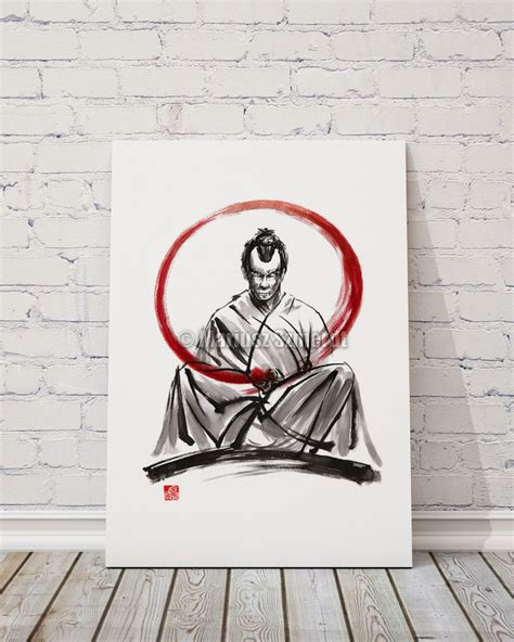 Samurai Fine Art Samurai Print Zen Poster Meditation Print Etsy