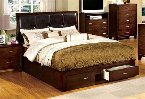 Cm7066 Enrico Iii Bedroom Set In Cherry Wplatform Bed And Options