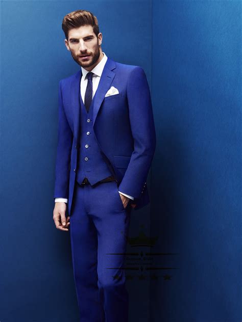 Home Royal Blue Tuxedo Wedding Suits With Pants Mens Suit Tuxedos Slim