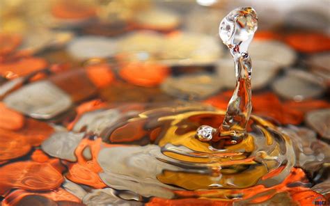 Wallpaper Food Stones Water Drops Glass Ripples