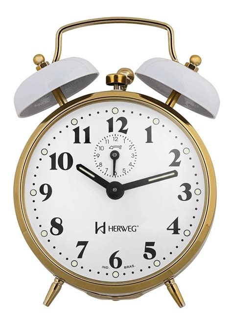 Despertador Novo Corda Antigo Alarme Forte Herweg 2215 - R$ 92,77 em Mercado Livre