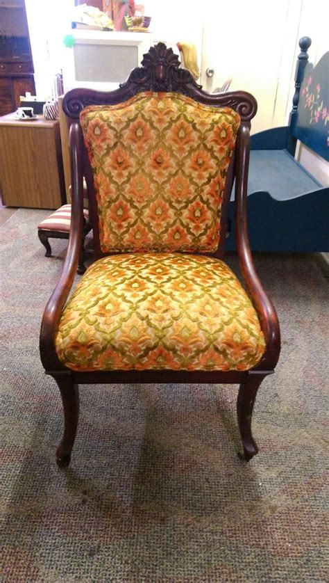✓ free for commercial use ✓ high quality images. Very nice vintage wood chair upholstered in a floral ...