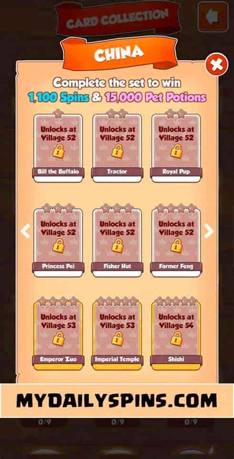 It is fairly hard to build villages once you are over village 100. (Searchable) Coin Master card set list names , rewards and ...