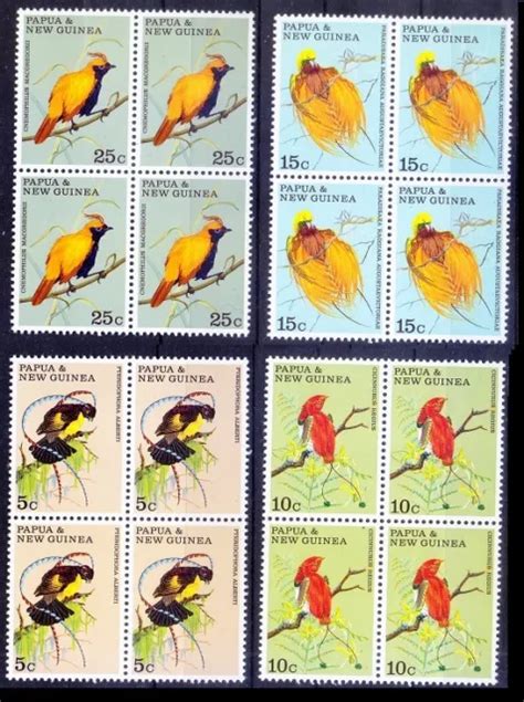 Bird Of Paradise Vogel Papua New Guinea 1970 Mnh 4v In Blk 4 16 73 Picclick
