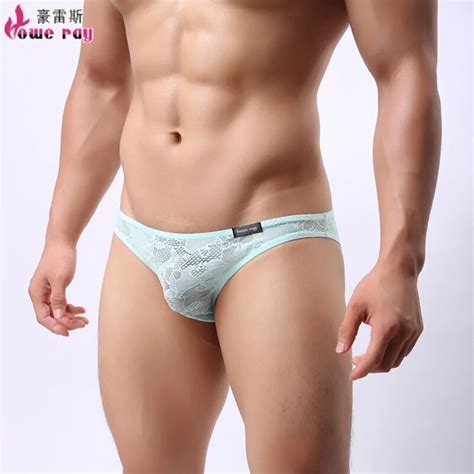 Men Lace Briefs Underwear Nylon Low Waist Underpants Exotic Panties Ondergoed Mannen Sexy Mens
