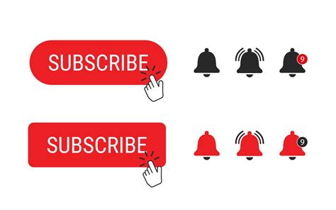Social Media Like Subscribe And Notification Button Pro Vector 3399784