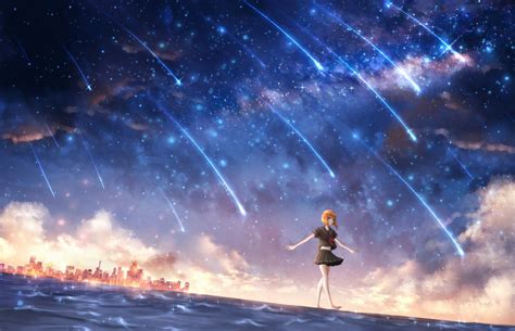 Anime Starry Night Wallpapers Wallpaper Cave