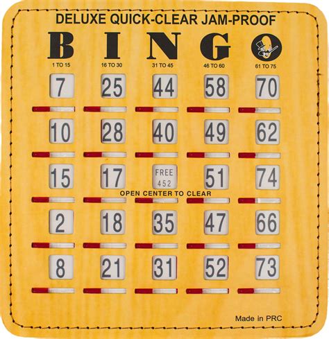 Buy Mr Chips Jam Proof Easy Read Quick Clear Deluxe Fingertip Slide Bingo Cards With Sliding