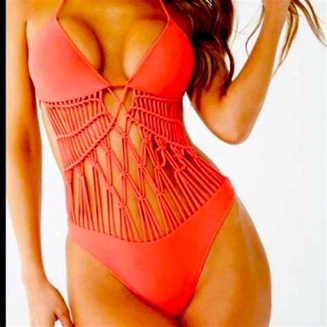 Forever 21 Swim Nwt Forever 2 One Piece Coral Bathing Suit Swim