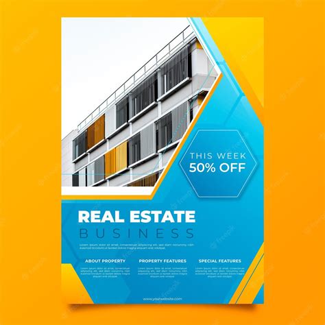 Free Vector Gradient Real Estate Poster Template With Photo