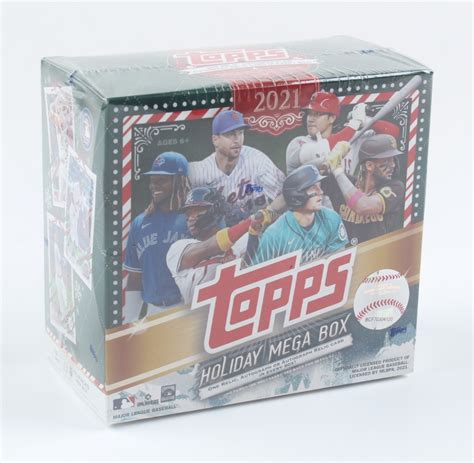 2021 Topps Holiday Baseball Mega Box With 10 Packs Pristine Auction