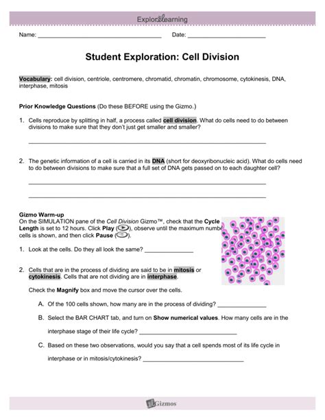 Avogadro's number, balanced equation, cancel, coefficient, dimensional analysis, molar mass, mole merely said, the explore learning student exploration human karyotyping answers is universally compatible with any devices to read. Student Exploration Building Dna Gizmo Answer Key Pdf + My ...