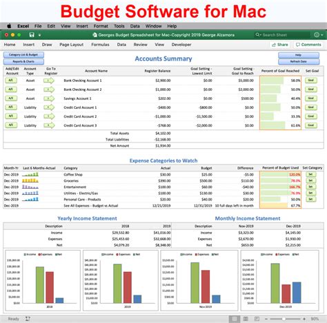 georges budget spreadsheet  mac  budget