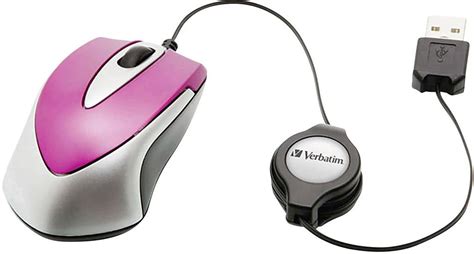 Verbatim Go Mini Usb Wi Fi Mouse Optical Cord Winder Pink