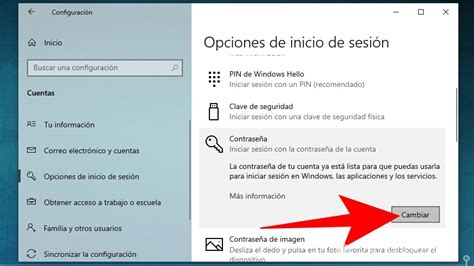 Windows 10 Cómo Cambiar La Contraseña De Inicio De Sesión