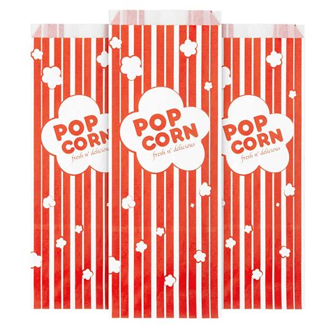 Buy 2 Oz Paper Popcorn Bags Bulk 100 Pack Large Red And White Pop Corn