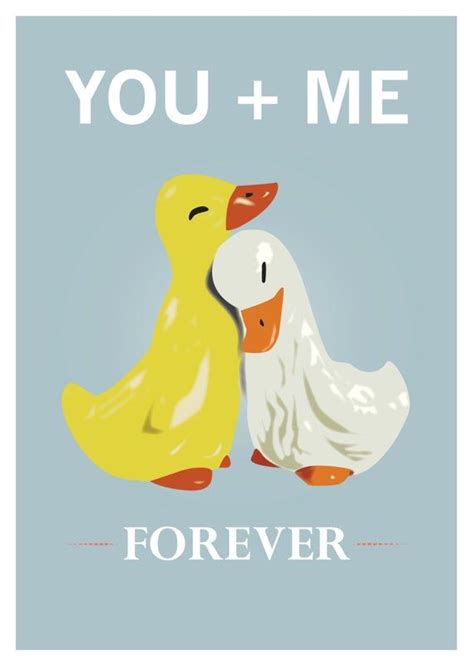 Cute Ducks Poster Love Quote Print You And Me Forever Etsy Love