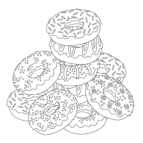 Donut Coloring Pages - Coloring Home