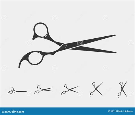 Set Hair Cut Scissor Icon Scissors Vector Design Element Or Logo
