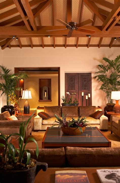 Vintage style hawaii with decorative hawaiian by. 15 Exotic Tropical Living Room Designs To Make You Enjoy ...