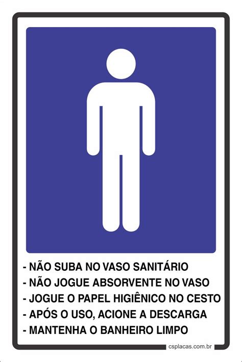 placa sanitário regras de uso banheiro masculino ref st 20018 cs placas