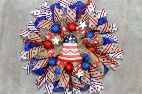 Patriotic Deco Mesh Wreath Patriotic Wreath Deco Mesh
