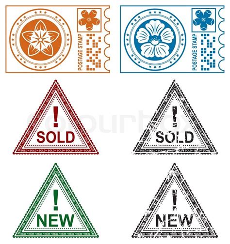 Collection Grunge Stamps Element For Stock Vector Colourbox