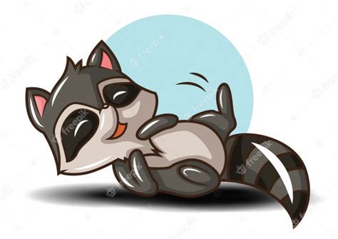 Cute Raccoon Cartoon Character Animal Cartoon Concept Premium Vector